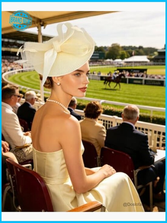 Elegant Feathered Fascinator Hat with Headband Derby Tea Party Wedding Vintage main image 4